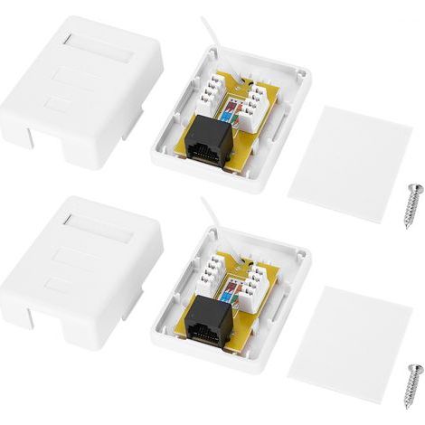 Aufputz-Anschlussdose für den Schreibtisch, 2 RJ45-8P8C CAT6-Einzelanschlüsse (1/5)