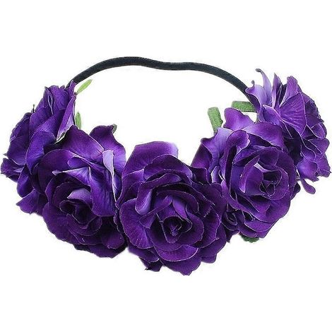 Couronne de roses, guirlande de fleurs, bandeau, accessoire de tête pour mariage et fête (violet) (1/5)