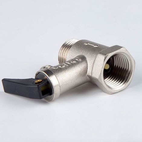 1 pièce 0,7 MPa filetage extérieur 1/2" x filetage intérieur en laiton nickelé, valve de sécurité pour chauffe-eau (1/4)
