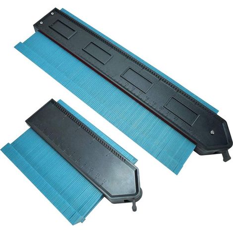 2 Pièces Copieur de Contour Verrouillable (12cm&25cm) Tool Template with Précisément Copies Formes irrégulières et maladroites - Shapes Frame Profile Gauge Tool (Vert) (1/5)