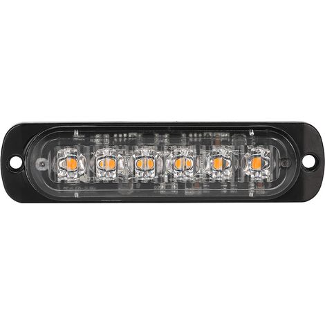 6 feux de signalisation à DEL (12-24 V, conviennent aux camions, voitures, motos et camionnettes) (Vendus par lots de quatre) (Jaune) (1/5)