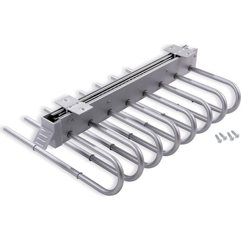 porta pantaloni dx estraibile per armadio grigio metallizzato - emuca. (1/4)