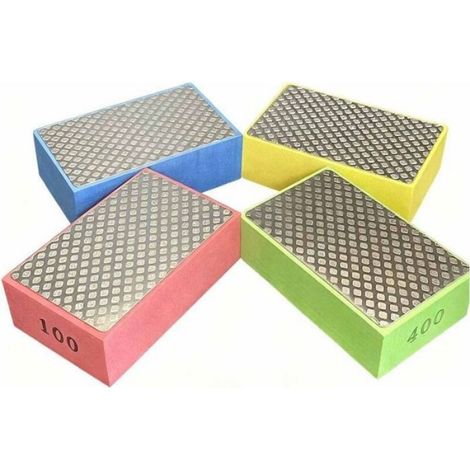 Ensemble de quatre blocs abrasifs pour carrelage Disques de polissage diamantés pour pierre et béton Convient pour le meulage, le (1/3)