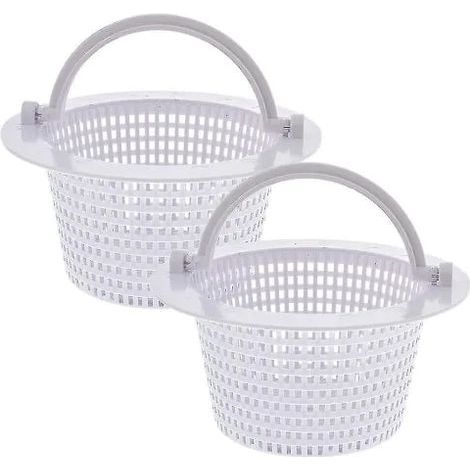 Replacement baskets for pool skimmers (pack of 2) - Suitable for freestanding and wall-mounted pool skimmers, white. - AquaForge (1/5)