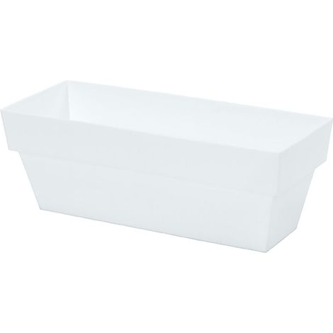Jardinière blanche compacte 10x25cm en plastique PP résistant aux UV – Pour petits espaces et rebords de fenêtre – Entretien facile – Plastiken (1/3)