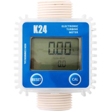 Digitaler Turbinen-Durchflussmesser Irovami K24, für Diesel, Kraftstoffe, Chemikalien, Wasser, Genauigkeit ±1 %, Einheiten LTR/GAL/PT/QT (1/5)