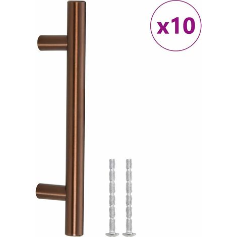 Poignées d'armoire 10 pcs Poignée de meuble bronze 96 mm acier inoxydable CFW67957 (1/5)