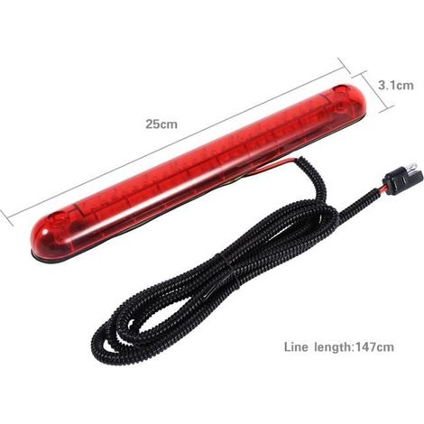 feu stop LED Universel rouge 24 LED voiture haut montage troisième 3ème feu stop feu arrière 12V auto eclairage - SURENHAP (1/2)