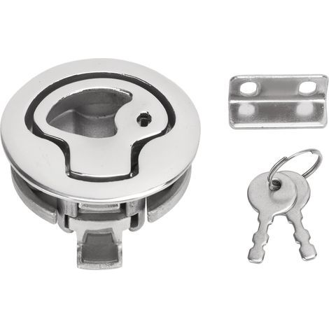 Yctze Serrure de Porte en Acier sans 316, 2 Pouces, Poignée de Traction Ronde - Idealor RV,Arine & Home,Arine,T Deck, Serrure de Pont, Poignée de Traction en Acier sans Serrure Nette,. (1/5)