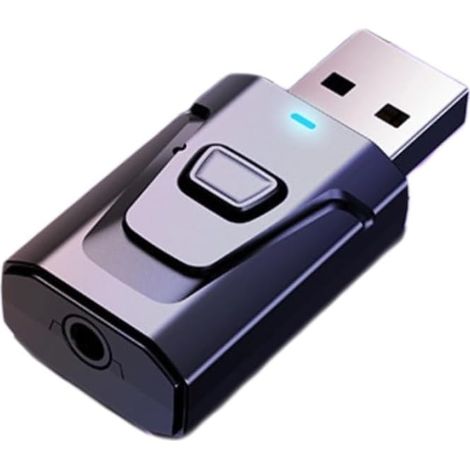 Adaptateur Bluetooth USB 5.0 - Émetteur et Récepteur 2-en-1 pour Téléviseur Ordinateur Voiture - Mode TX/RX - Plug and Play - 1 Pièce (1/5)