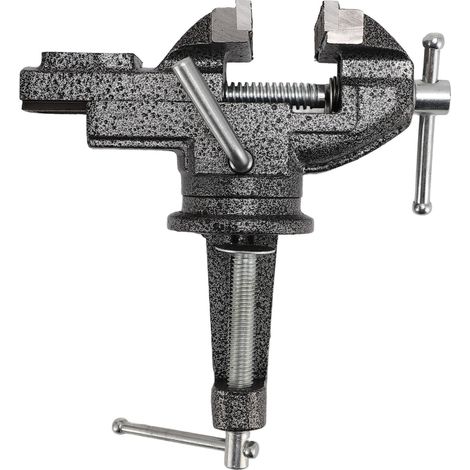 Étau d'établi orientable 360° à fixer, pince multifonction portable pour bricolage, base rotative noire (1/5)