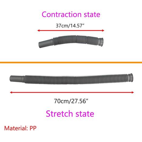 Flexibler Abflussschlauch, Anschluss für Küchenspüle und Badezimmer, 45 mm Innengewinde, ausziehbar von 370 mm bis 700 mm (1/5)