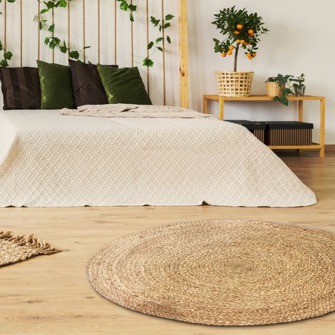 Tapis Rond - HOME DECO FACTORY - Jute - Beige - 120 cm (1/5)