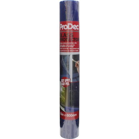 Rouleau de film protecteur de vitre 20 m x 600 mm, imperméable, film de protection auto adhésif pour miroirs et surfaces vitrées contre les éclaboussures, poussière et saletés, sans résidus (1/4)