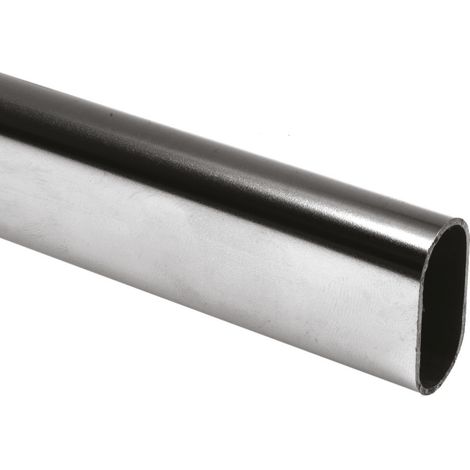 HSI Konfektionsrohr, oval à 1,20m, verchromt, 30x15x1,0mm, 1 STK
