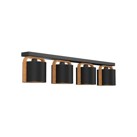 Plafonnier noir 110cm 4 abat-jours Jonko E27 Luminex