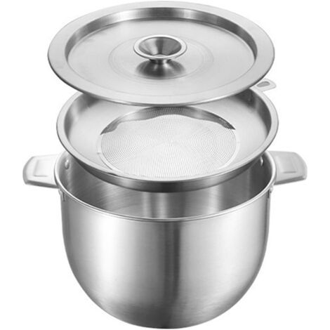 QORVA-Filtre à huile de soupe avec couvercle : filtre à huile domestique pour le stockage d'huile de friture et de graisse de cuisson (5,2 L) (1/5)