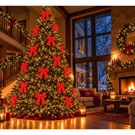 Bonturi Casa Fiocco Rosso Led Natale 50 cm 84 LED IP 44 (1/5)