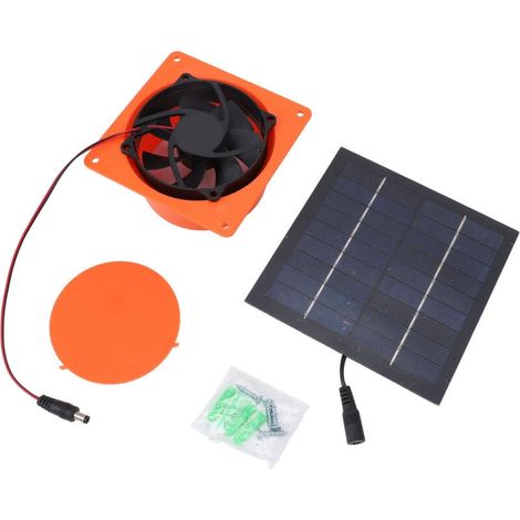 Kit de ventilation de panneau en silicium monocristallin, ventilateur d'extraction à énergie solaire, 20w, 5V, avec déflecteur rond, pour serre, bateau, camping-car (1/4)