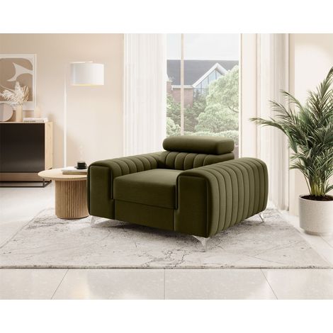 Sessel Designersessel ELENI Stoff Monolith Olivgrün (1/5)
