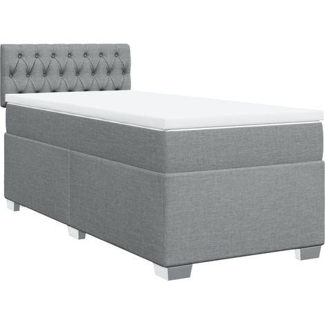 Maison Exclusive - Boxspringbett mit Matratze Hellgrau 90x190 cm