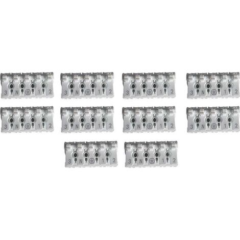 10 Morsetti a Molla Rapidi 5P Doppio Click Bianco per Cavi e Morsettiera a Vite