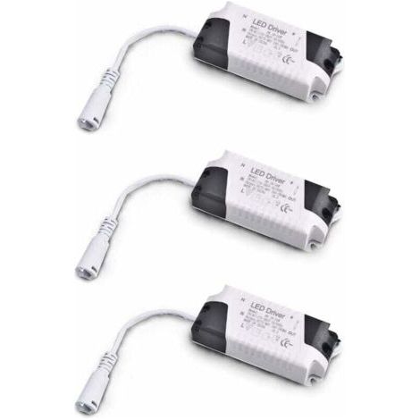 Pair 3er-Pack 18–24 W DC-Treibertransformatoren, Mehrspannungseingang 85–265 V AC, 50/60 Hz, Ausgang 36–72 V DC, 240–260 mA. Geeignet zum Austausch von Einbauleuchten und anderen LED-Geräten.