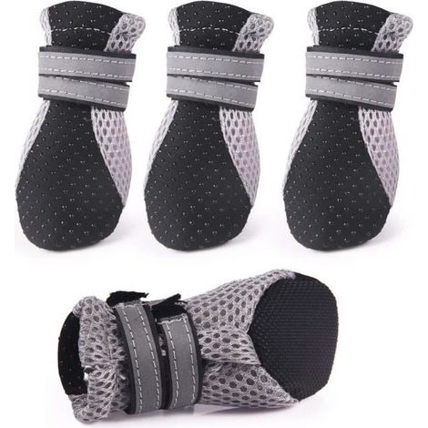 Bottes réfléchissantes pour chien - Chaussures respirantes protection pattes 4.5x3.6cm (1/4)