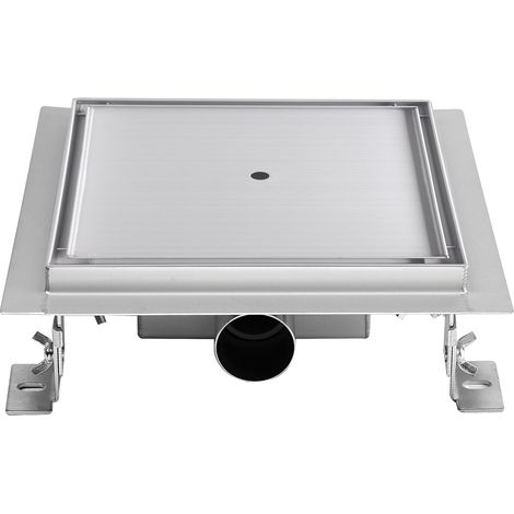 CIREA Caniveau de douche à carreler carré 20 x 20 cm, siphon anti-odeurs, drainage 36l/min, hauteur réglable