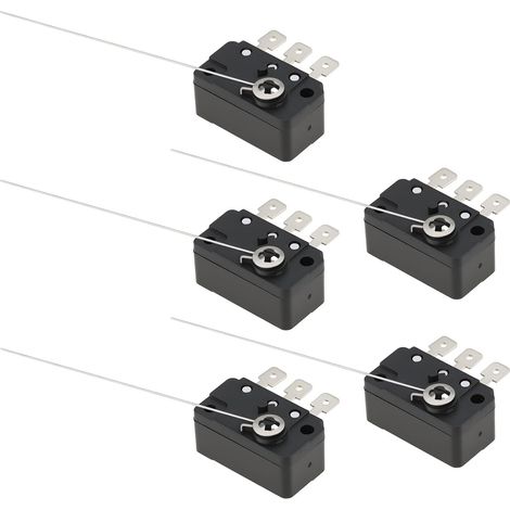 Lot de 5 micro-interrupteurs à charnière longue à 3 broches 4,8 mm pour machines de jeu d'arcade nécessitant une insertion de pièces de monnaie (1/5)