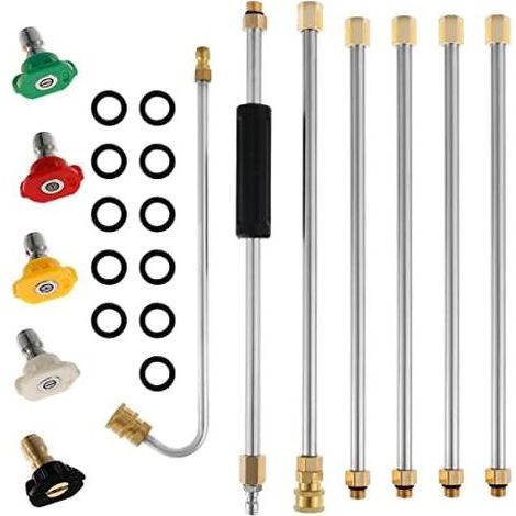4000 PSI Verlängerungsset für Hochdruckreiniger – Dachrinnenverlängerungsstange, Teleskopwerkzeug mit 5 x 6,35 mm Düsen (1/5)
