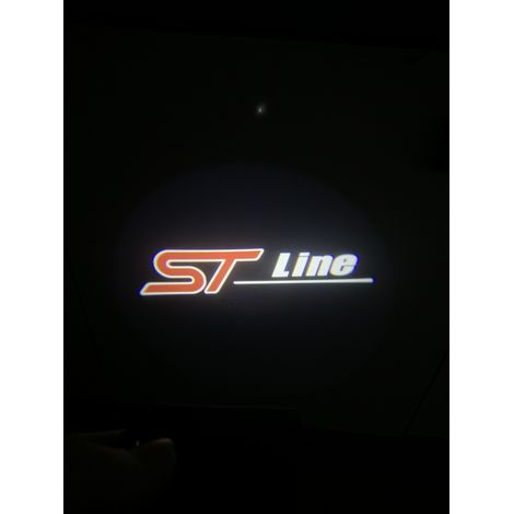 (Coque marron - 2) Lot de 2 lampes LED de bienvenue avec logo lumineux pour portières de voiture, compatibles avec tous les modèles. Accessoires auto sans fil pour véhicules. (1/5)