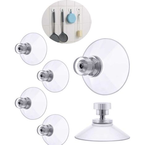 Ventosa roscada,Ventosa para parasoles,Ventosa transparente,Ventosa con montaje de tornillo,Para autocaravanas,6 piezas (1/5)