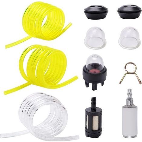ALLIANDISVooGenzek 10 Pièces Kit de Tuyau de Carburant, 1m Tuyaux d'Essenc,Filtre à Essence, Ampoule D'AmorçAge De Filtre, Joint De RéServoir De Carburant, pour Tondeuse, Souffleur, TronçOnneuse (1/5)