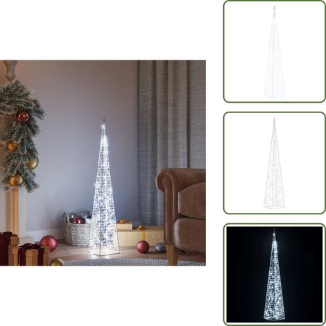 The Living Store Cono de luz LED decorativo acrílico blanco frío 90 cm - Cono de luz decorativo