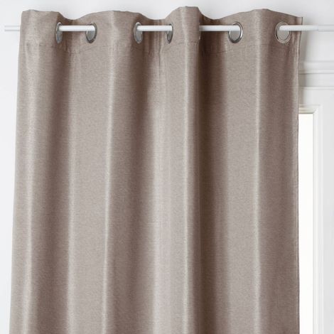 Atmosphera – Rideau occultant 140x260cm en polyester épais satiné – Bloque la lumière – Isolation thermique et phonique – Compatible tringles standard