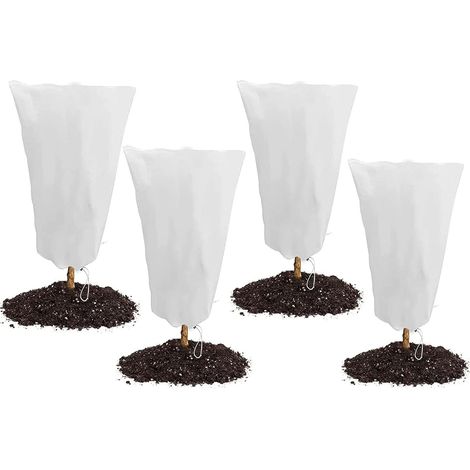 Laufunjoy 4 Pcs Housse de Protection pour Plantes 60 x 80 cm, Housse Hivernage Plante Protection Plantes Housse D'hivernage Housse de Protection pour Plantes à Utiliser en Hiver (1/5)