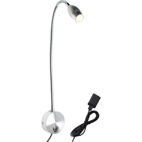 Lampe de lecture murale ERAY, lampe de chevet LED, interrupteur tactile, faisceau réglable, 3 W, intensité variable par simple pression, bras flexible avec port de chargement USB, lampe de chevet idéa (1/5)