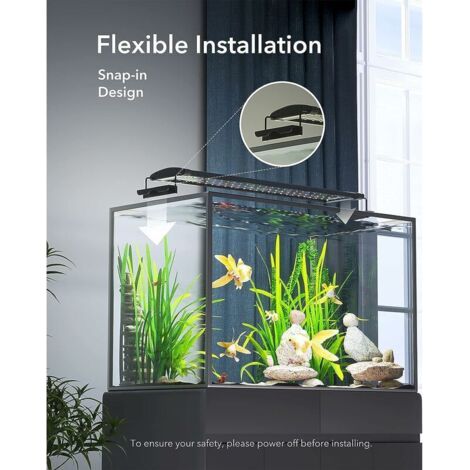 Forehill – Vollspektrum-LED-Aquarienleuchte – Ausziehbare Halterungen – Beleuchtung für Süß- und Meerwasseraquarien – Fördert die Photosynthese – Lb-60-90