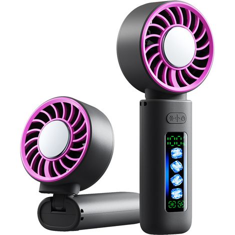 Tragbarer Turbo-Ventilator 3000 mAh, USB-aufladbar, 3-in-1 Mini-Ventilator mit LED-Anzeige und 4 Geschwindigkeitsstufen für Camping, Reisen, Büro und Zuhause [NX] (1/5)