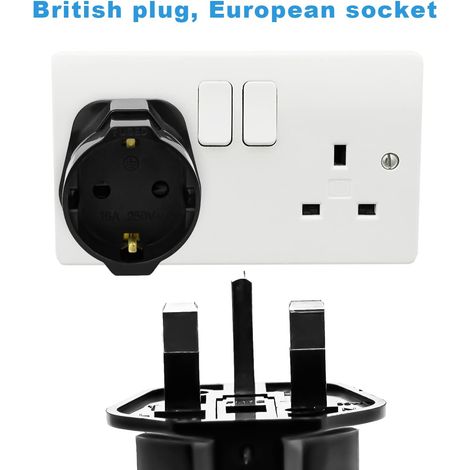 Lot de 2 - Adaptateur Prise Anglaise - Adaptateur De Voyage France Vers UK - Adaptateur De Prise Pour Irlande - Angleterre, Ecosse, Dubaï, Malte (1/4)
