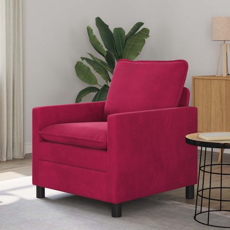 vidaXL Canapé Bordeaux 76 x 81 x 87,5 cm Velours (1/5)