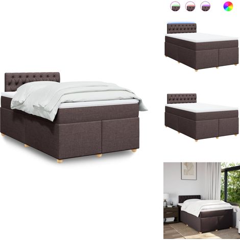 Sommier à lattes de lit avec matelas Marron foncé 120x200 cm - Sommier À Lattes De Lit - Sommiers À Lattes De Lit - Lit - Meuble De Chambre À Coucher (1/5)