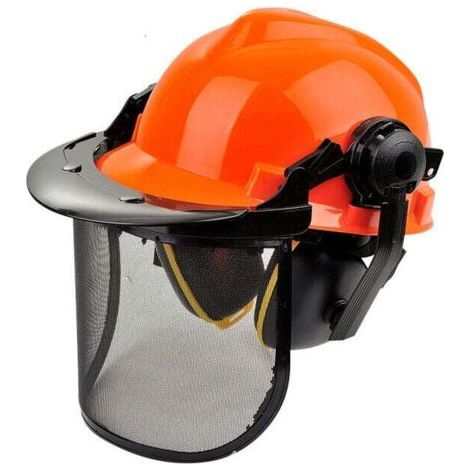 Casque de sécurité forestier avec mentonnière. Casque de travail EN397 réfléchissant, ventilé et léger pour les applications forestières, de construction, électriques et industrielles (taille libre, o (1/5)