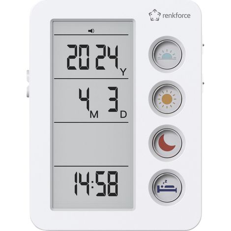 Renkforce RF-4883628 Wecker Weiß Medikamenten-Erinnerung (1/5)