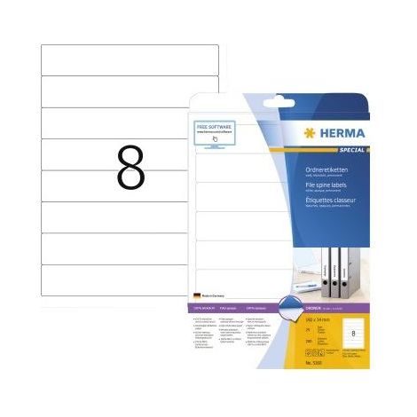 HERMA Ordneretiketten A4 weiß 192x34 mm Papier opak 200 St. (5160) (1/5)