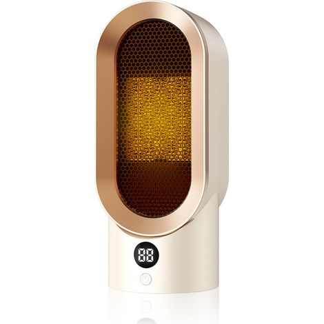 Chauffage d'Appoint, Radiateur Soufflant à Économie d'Énergie, 800W Électrique Radiateur Soufflant, Radiateurs pour Usage Intérieur, Mini Radiateur Céramique pour Salon, Bureau, Chambre (1/5)