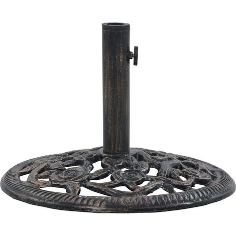 vidaXL Base de sombrilla de hierro fundido color bronce 12 kg 48 cm (1/2)