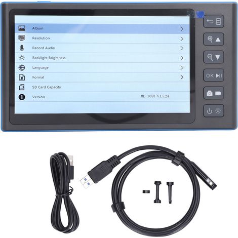Caméra d'inspection industrielle endoscope portable HD 7 pouces, double lentille 7,9 mm, boîtier ABS étanche IP67, outil de diagnostic pour tuyauterie et canalisations (1/5)