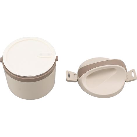 Bento-Lunchbox aus Edelstahl, isoliert und tragbar, ideal für Schule, Büro und Reisen. Farbe: Beige. (1/5)